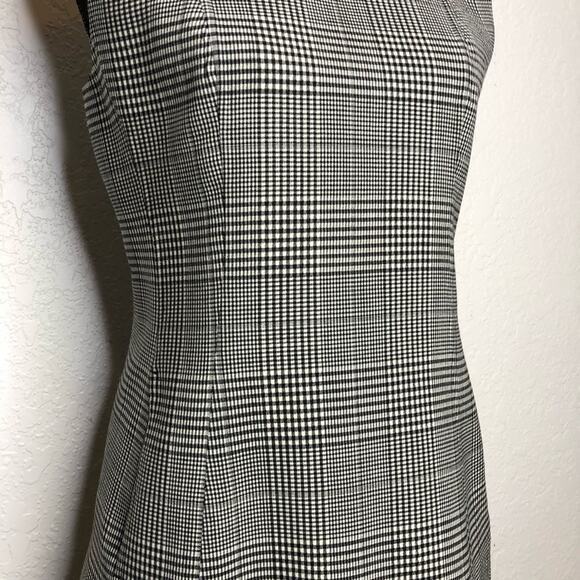 Theory Helaina Portland black white micro plaid wool sleeveless dress size 4 - Picture 3 of 12